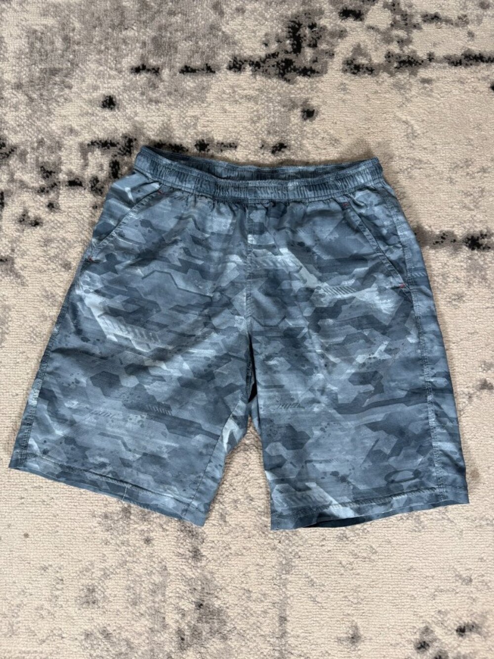 Y2K Oakley Camo Full Print Blue Swim Shorts